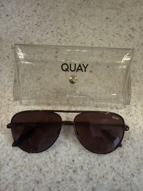 Quay Australia Brown Aviator Sunglasses
